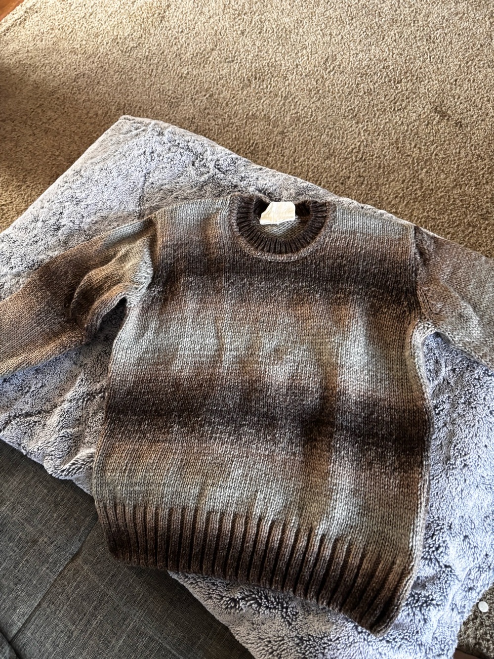 Men's Gradient Brown Crewneck Sweater